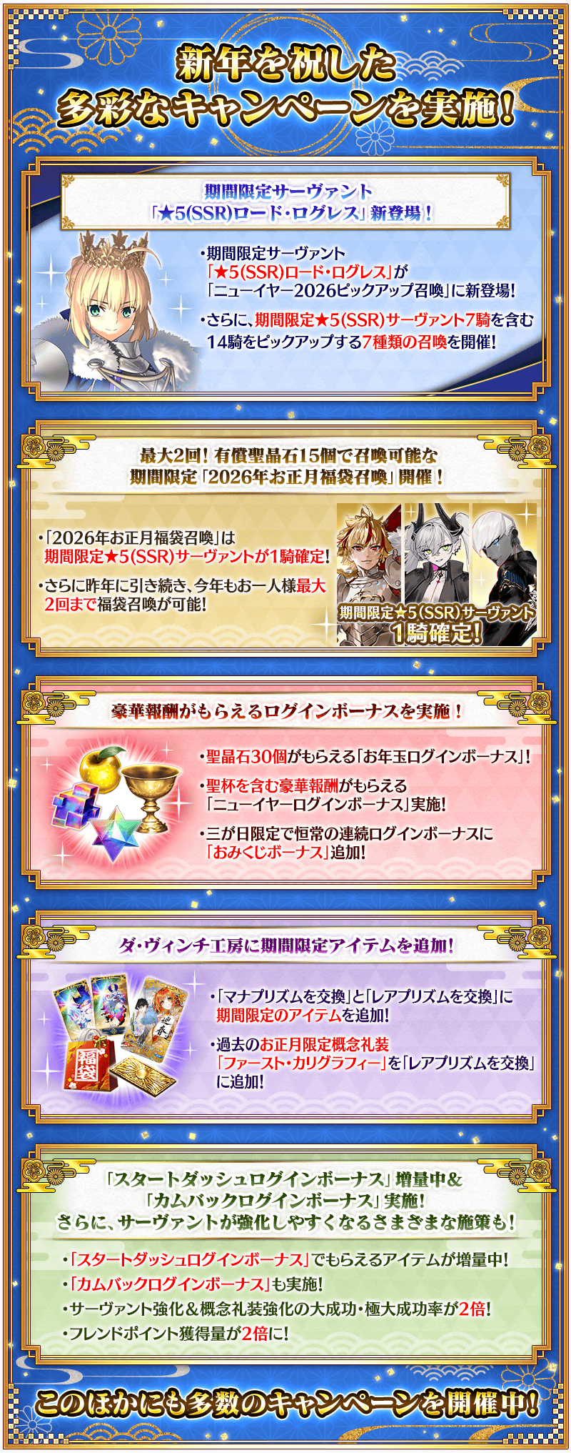『Fate/Grand Order』でお正月キャンペーン　期間限定で★5ロード･ログレスが登場
